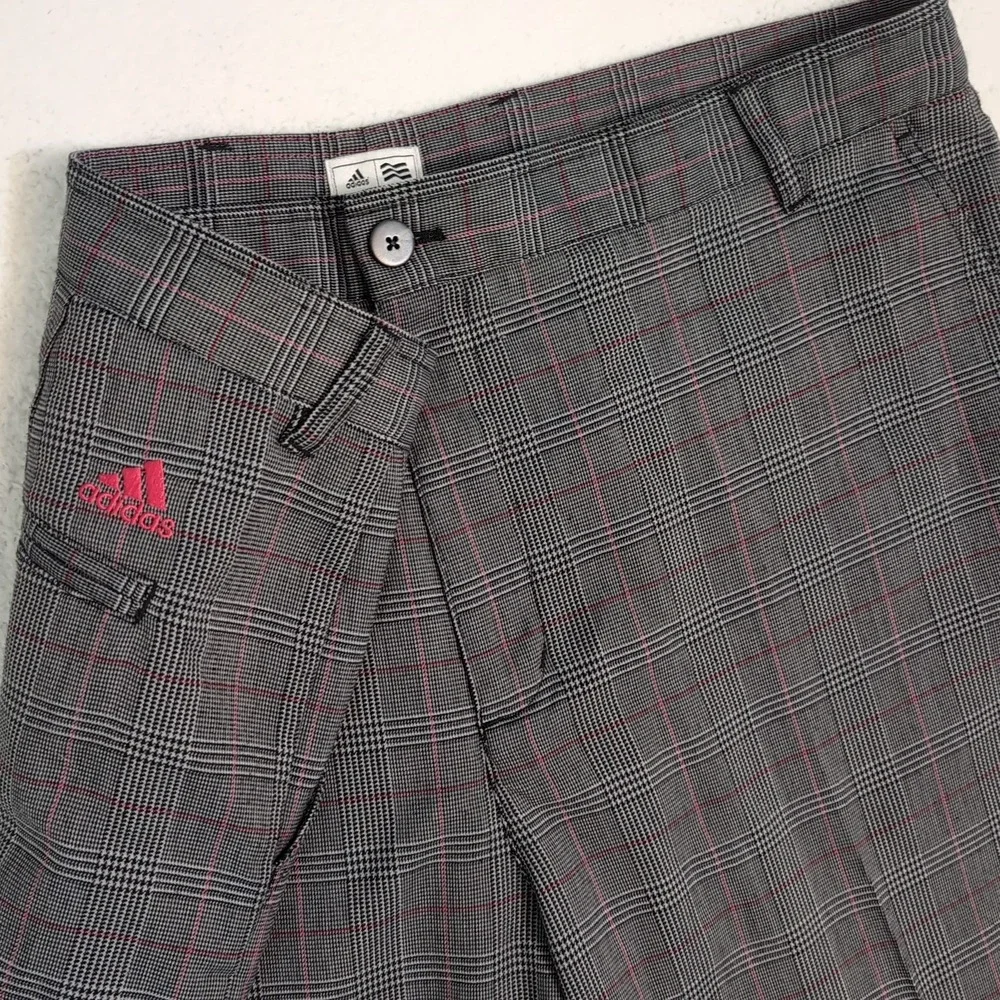 Adidas Men's Climalite Gray Houndstooth Plaid Golf Shorts Size 40x10 Lightweight
